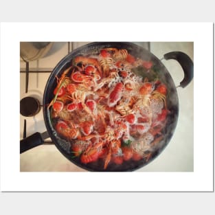 Cooking crayfish at home Posters and Art